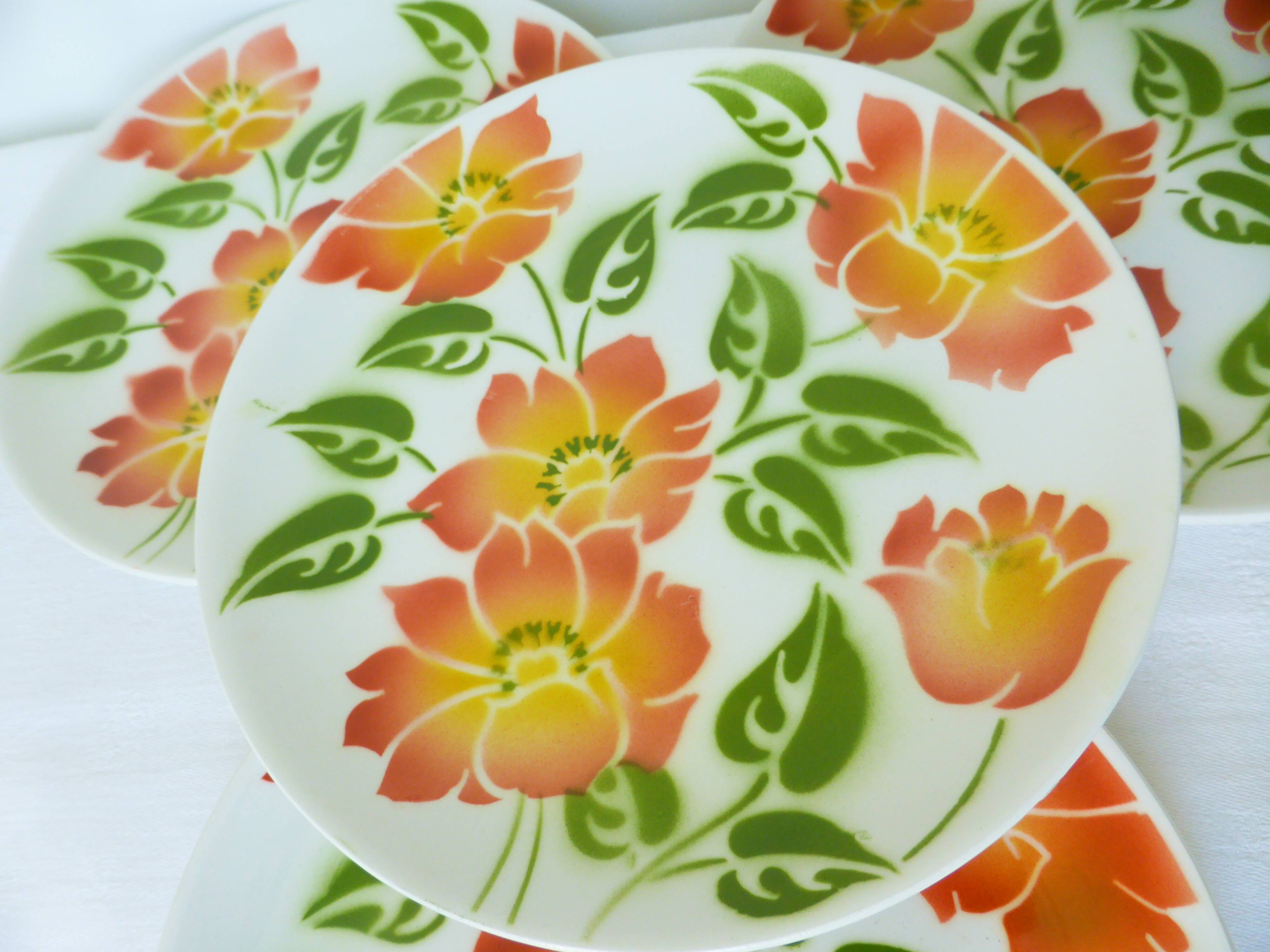 Lot de 4 assiettes dessert vintage Moulin des Loups Orchies Ontario 210681