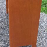 Enfilade vintage en chêne doré portes coulissantes pieds compas 1950