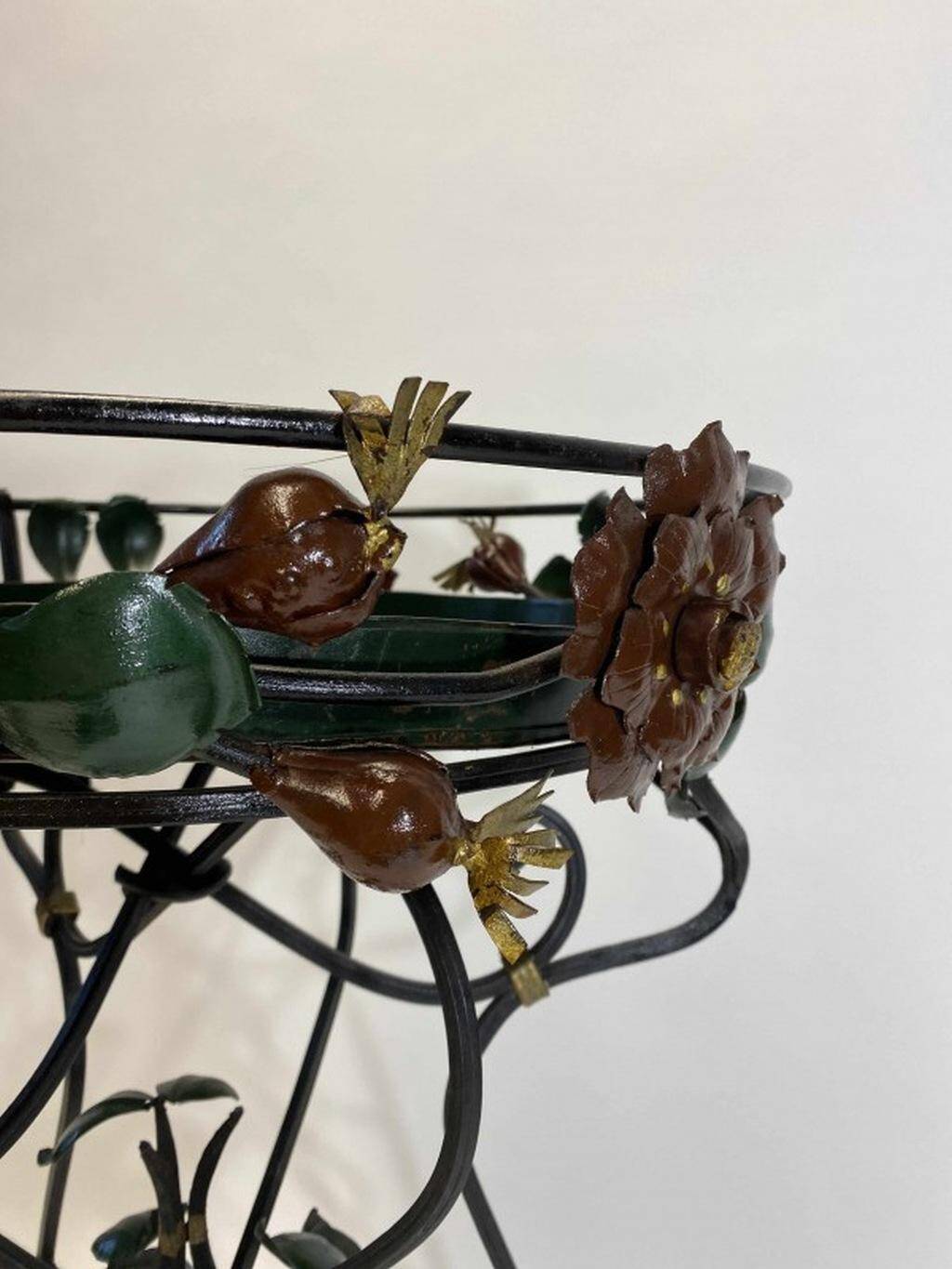 Art Nouveau wrought iron flower support