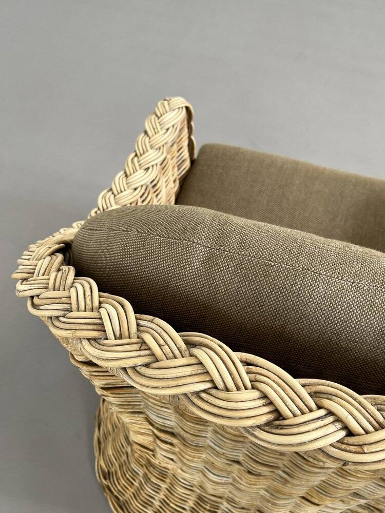 Rattan and wicker convertible chair
