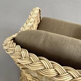 Rattan and wicker convertible chair