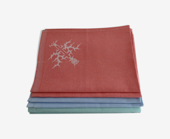 Lot 6 napkins Vosges old 1991