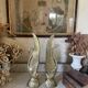 Pair of brass bookends, sculptural swans in Art Nouveau style.