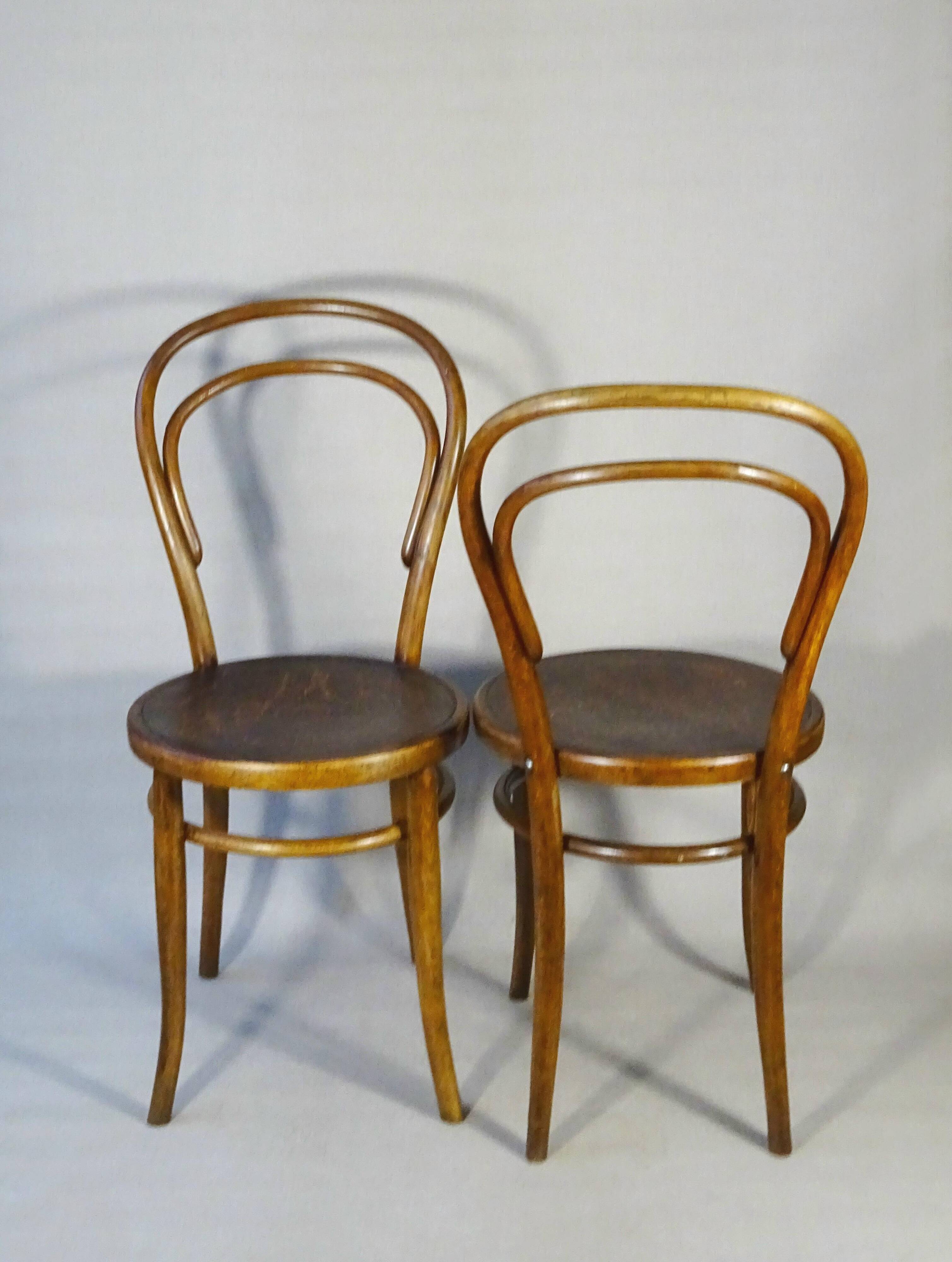 Set of 2 bistro chairs N°14 by Turpe - Germany 1900 -