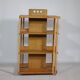Solid cherry wood rolling shelf, unique piece, 1970s