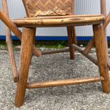 Children's armchair in woven chestnut