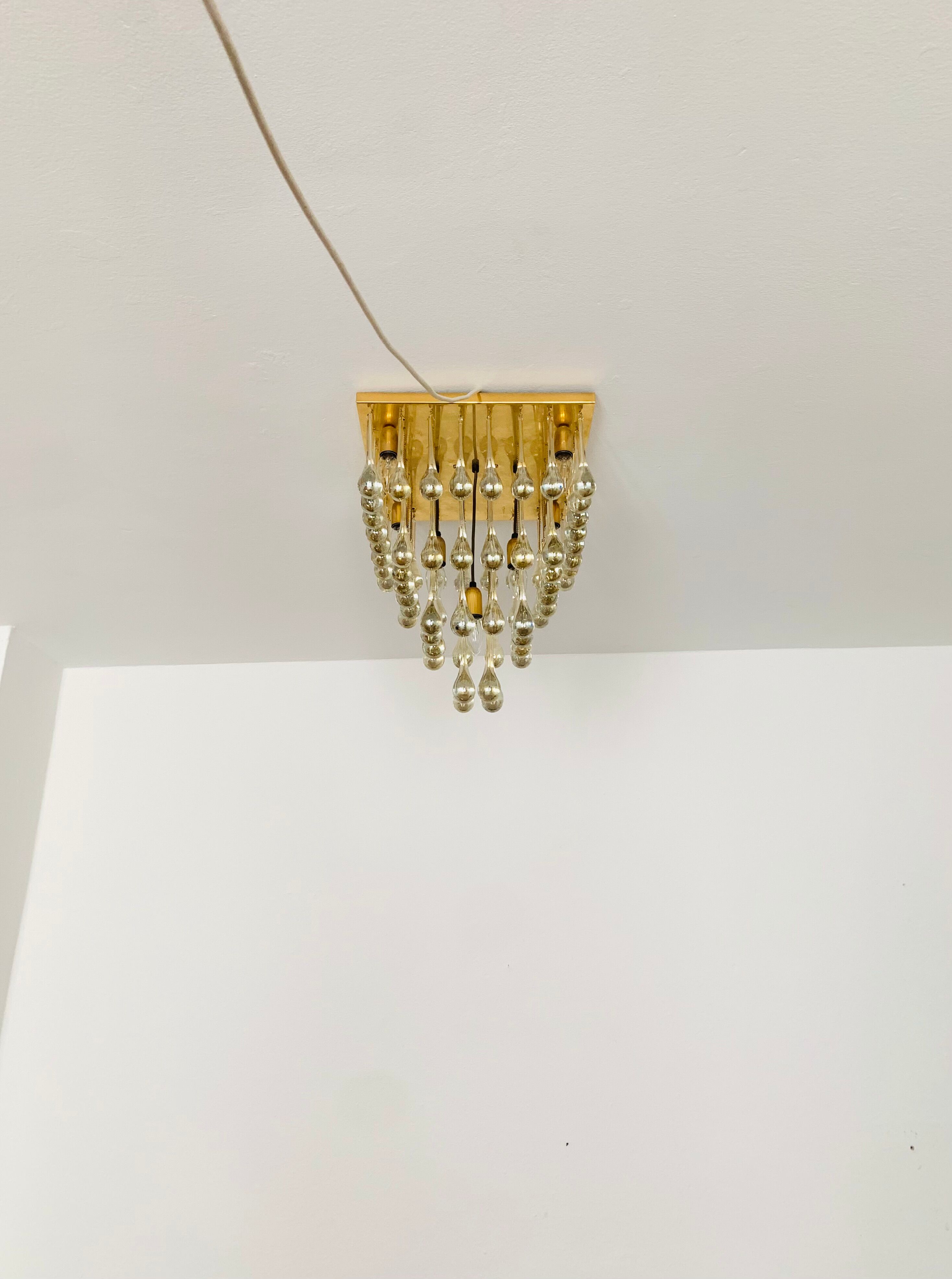 Chandelier en verre Flush par Ernest Palme