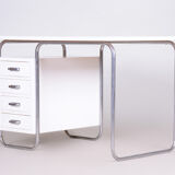 White Bauhaus desk made in 1930s Czechia by Robert Slezak