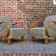 Pair of armchairs by Jindrich Halabala for Thonet 1950. Art deco