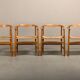 Hans J. Wegner Model PP201 Dining Chairs in Oak and Papercord, PP Møbler