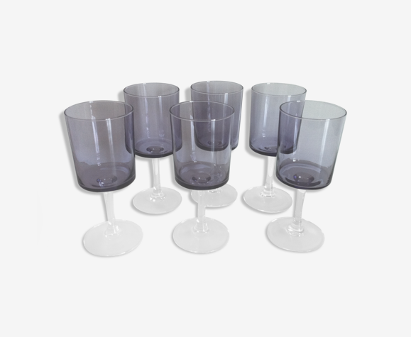 6 verres vintages Luminarc parme