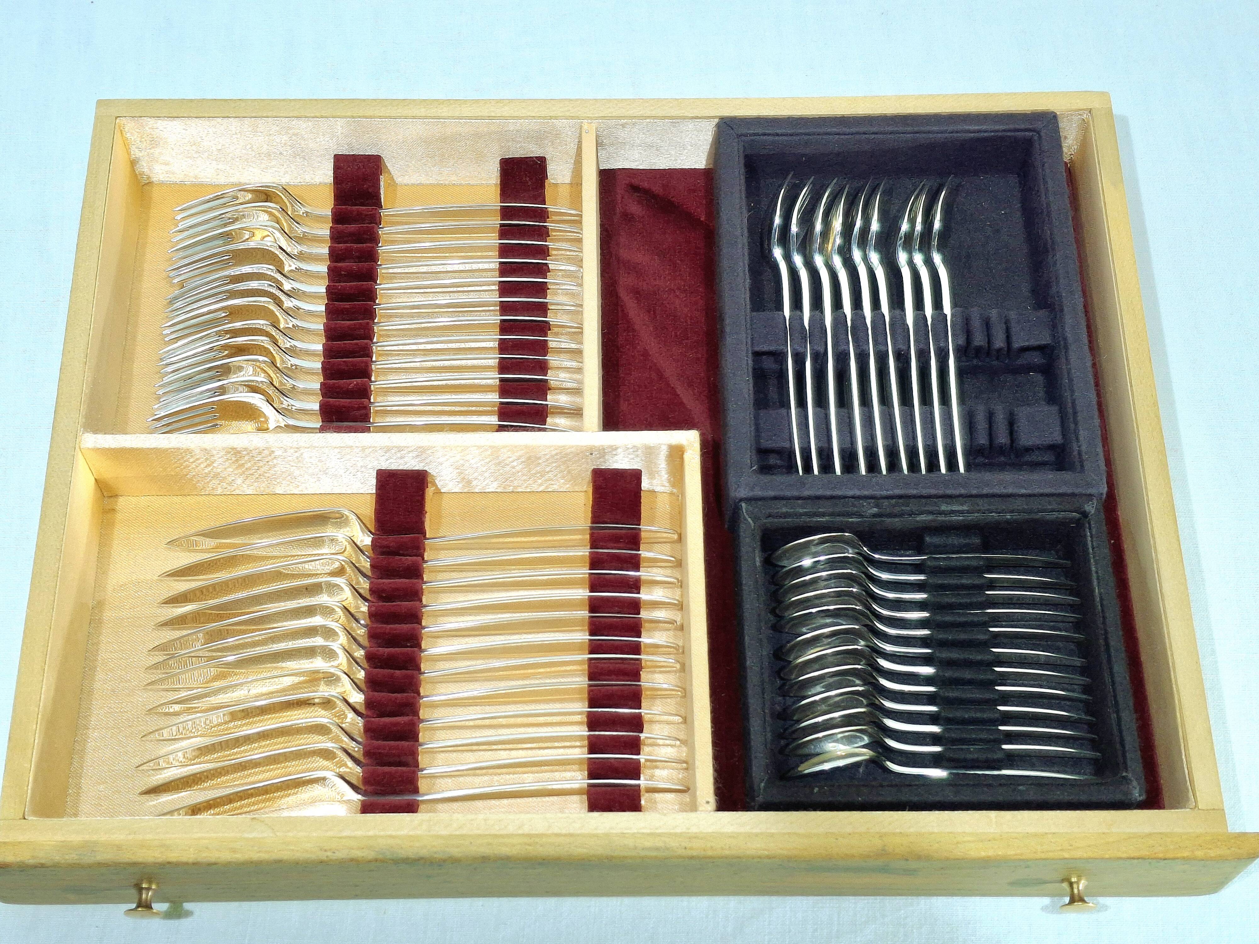 Georg jensen cutlery - cypress model - 133 pieces, sterling silver
