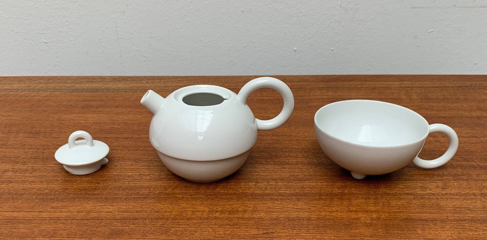Teapot and cup from the vintage postmodern German Fantasia series by Matteo Thun for Arzberg, 1980s, set of 2.