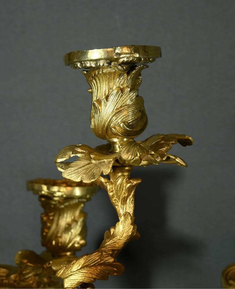 Bronze Candelabra, after J-A. Meissonnier, Rococo style, Napoleonic era