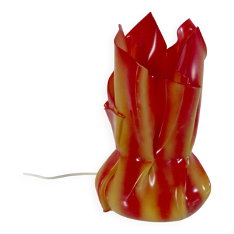 Lampe aumônière drapée, Les Exclarares, en polycarbonate, 1980