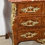 Tomb Commode in Violet Wood Marquetry, Transition Louis XIV / Louis XV style – 1st Par