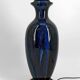 Art Nouveau lamp in stoneware with high-fire glazes and bronze mount, circa 1900.