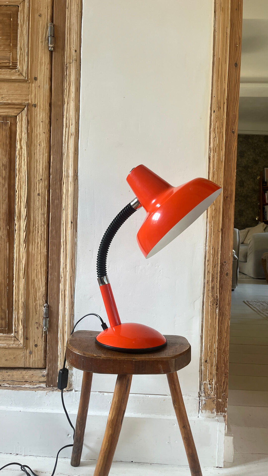 Vintage orange metal lamp
