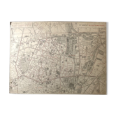 Old cardboard map of Paris - 18th Arrondissement