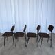 Chaises de salle à manger STOL Kamnik vintage (ensemble de 4) : tissu marron rétro des années 1970
