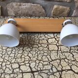 Vintage double metal and porcelain sconce