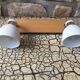 Vintage double metal and porcelain sconce