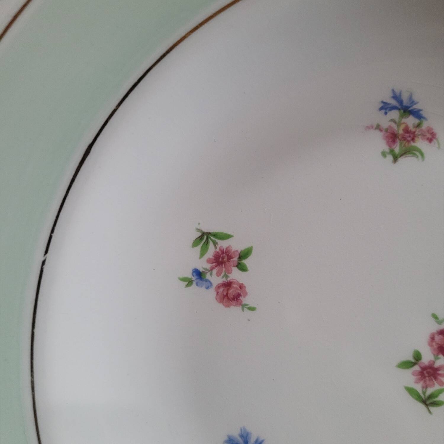 6 opaque porcelain soup plates 1940s