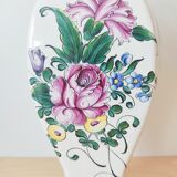 Vase décor fleurs peints à la main
