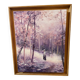 Animated landscape painting oil on canvas signed