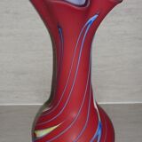 Red vase in opaque double-thickness glass 44 cm