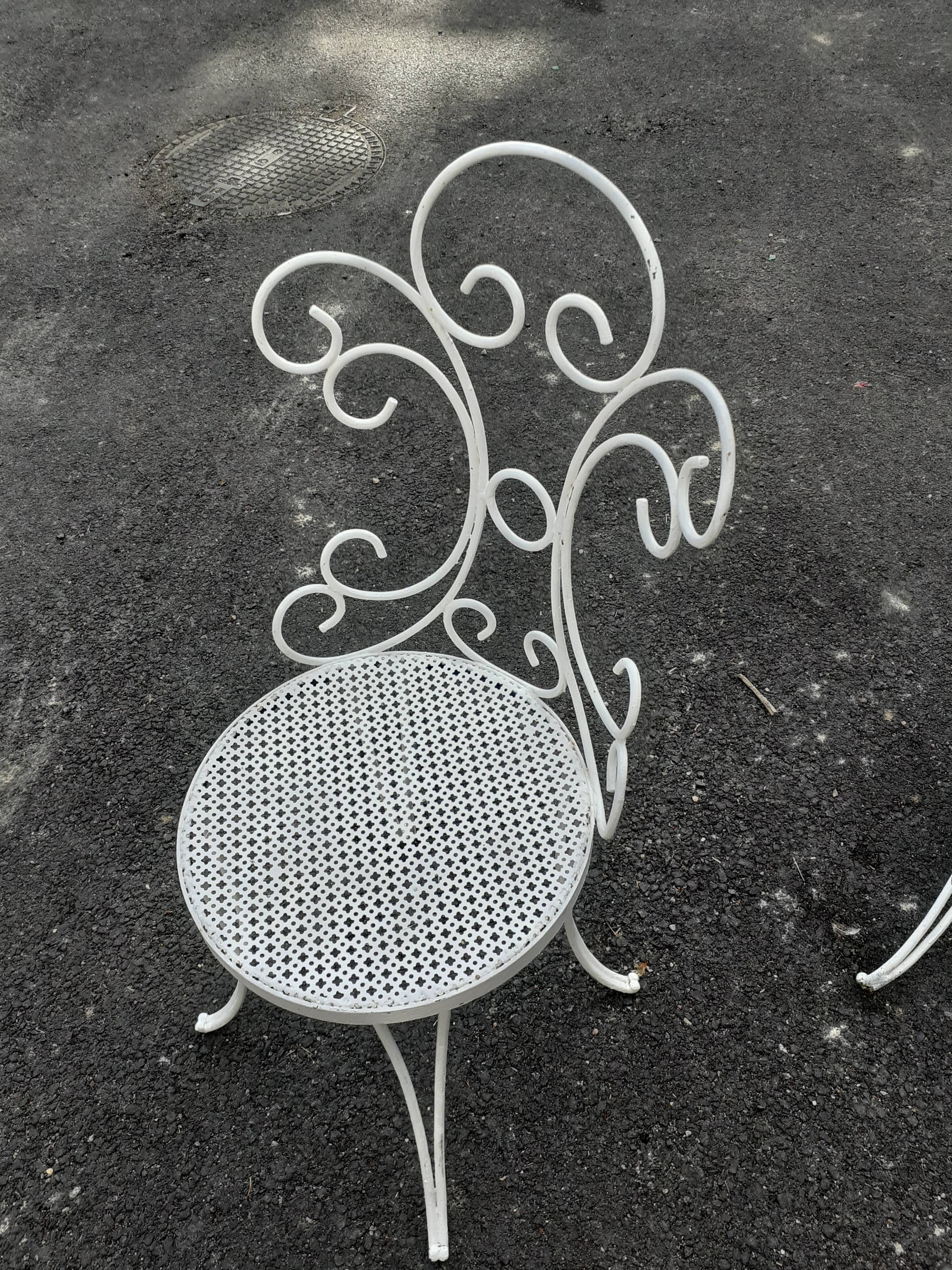Old wrought iron garden furniture