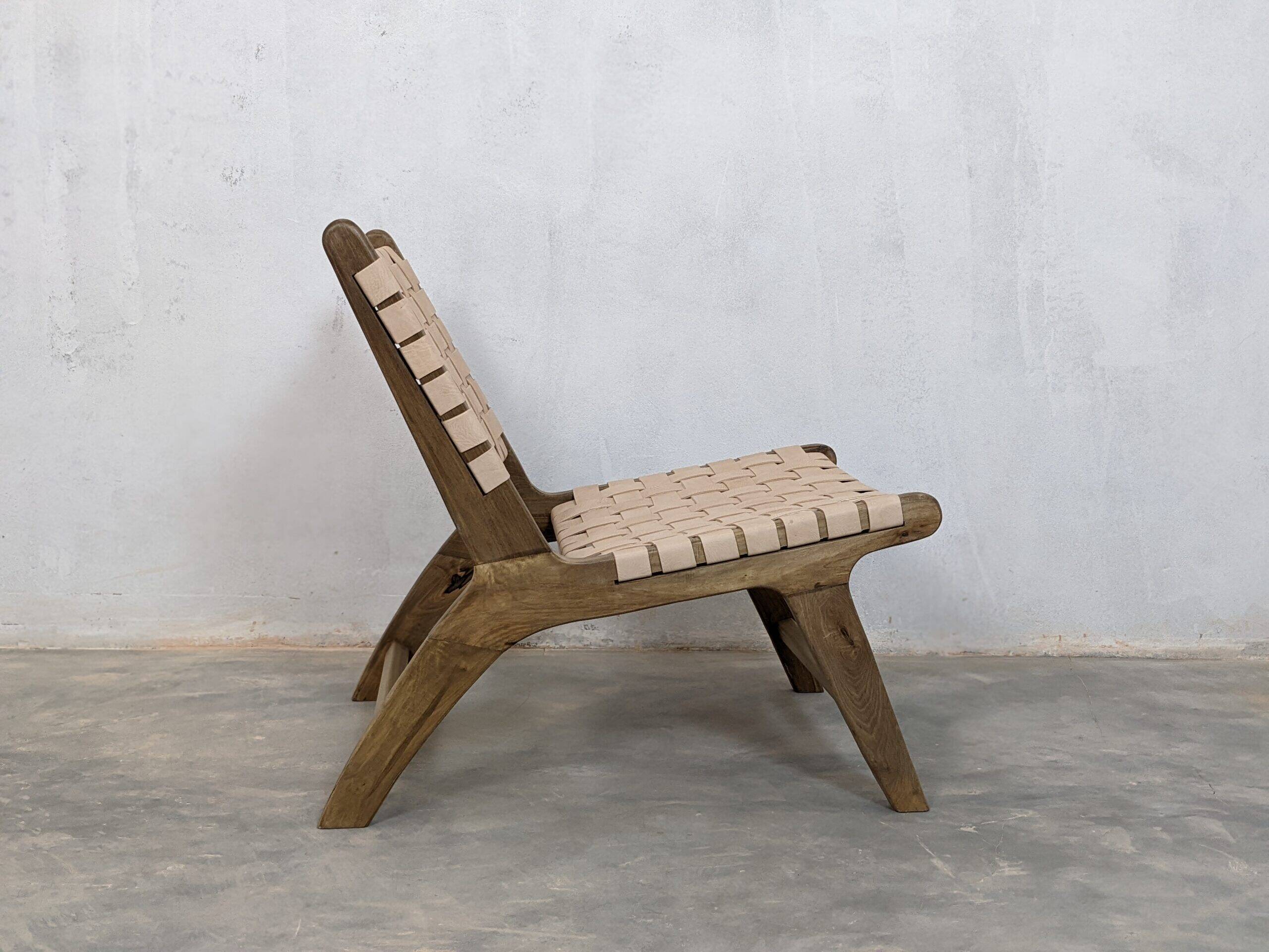 Chic Moroccan leather armchair