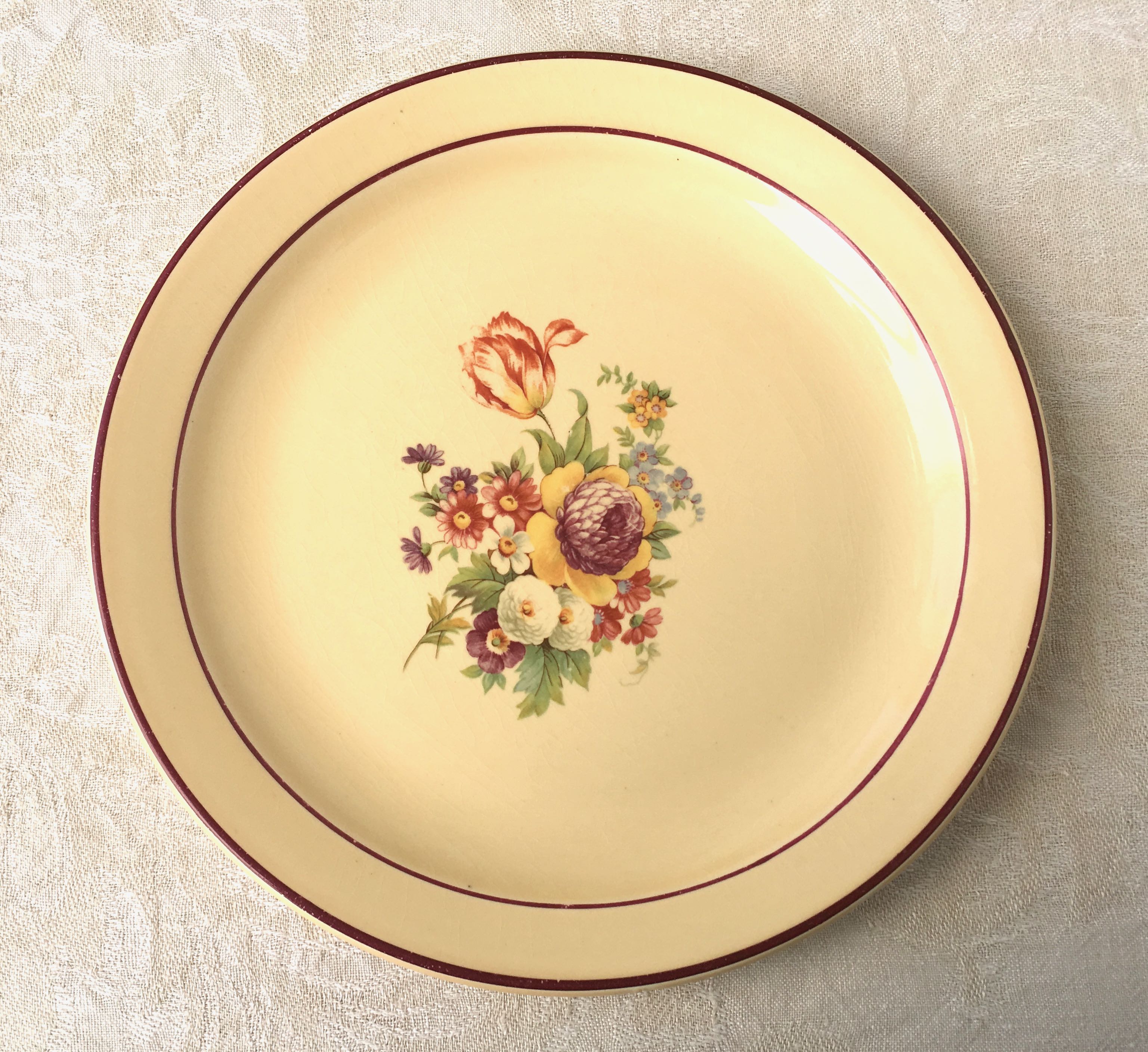 Set of 12 flat plates of Salins earthenware