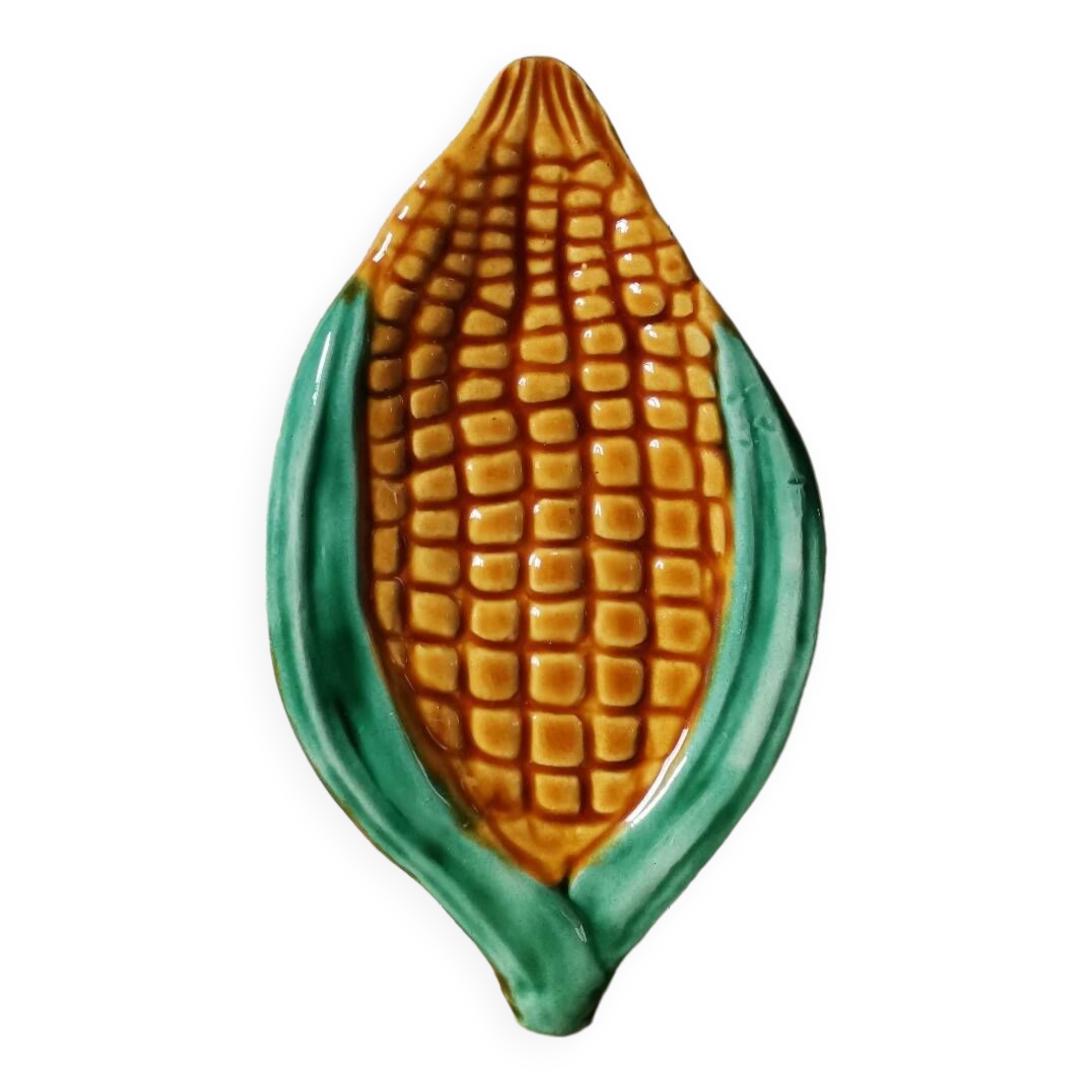 Vintage Corn Slush Plate Cup Vallauris Style