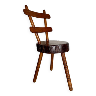 Chaise tripode bois