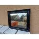 Black lacquered wood mirror "originally punctured"