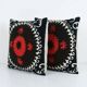 Lot de 2 housses de coussin brodées vintage 61x61 cm