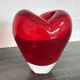 Heart-shaped Murano glass vase – Intense Ruby Red