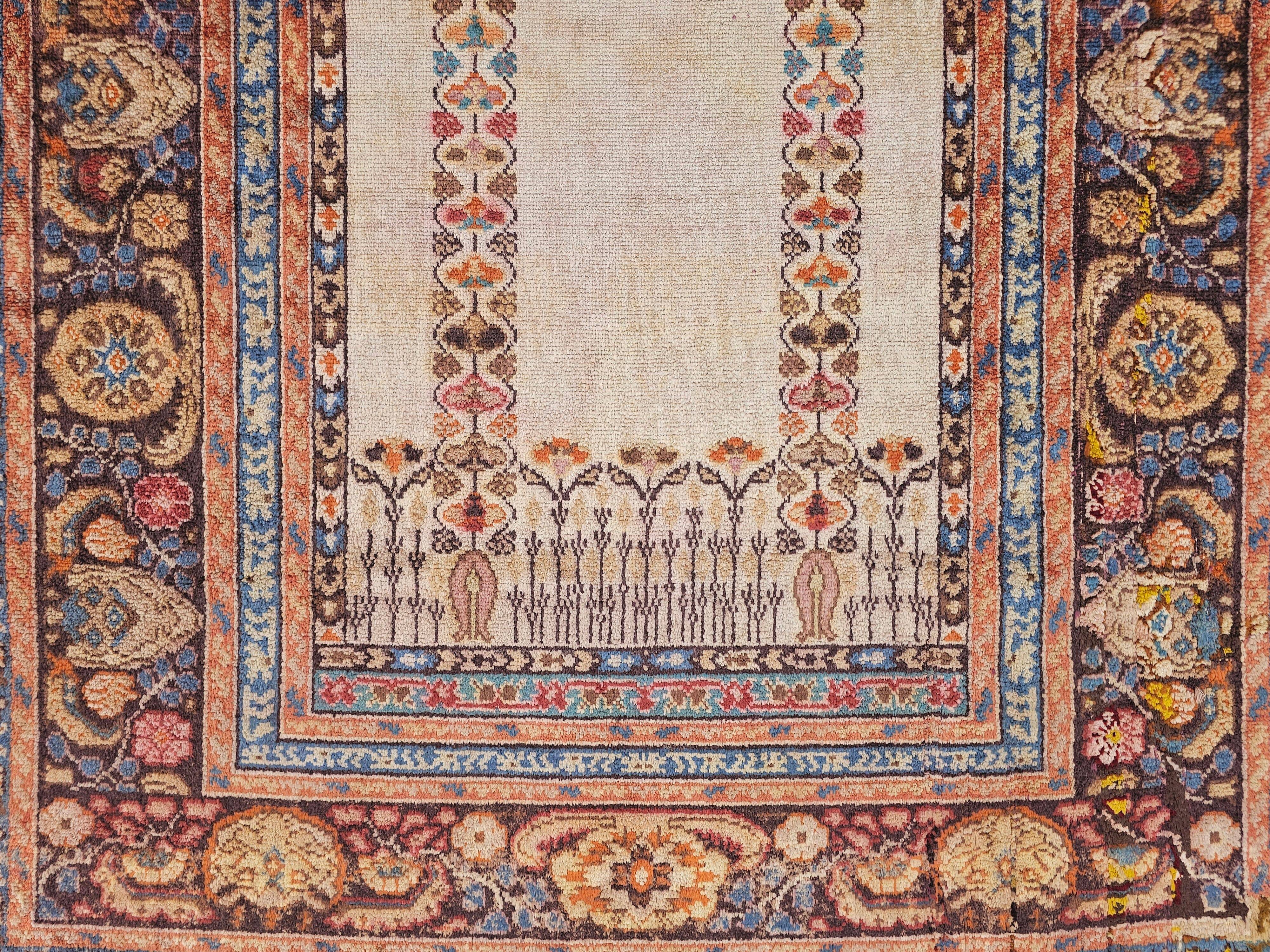Antique silk prayer rug, Anatolia, 1930s