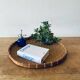 Large round bohemian bamboo tray