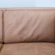 1970s Danish 3-seater brown leather sofa with beech frame