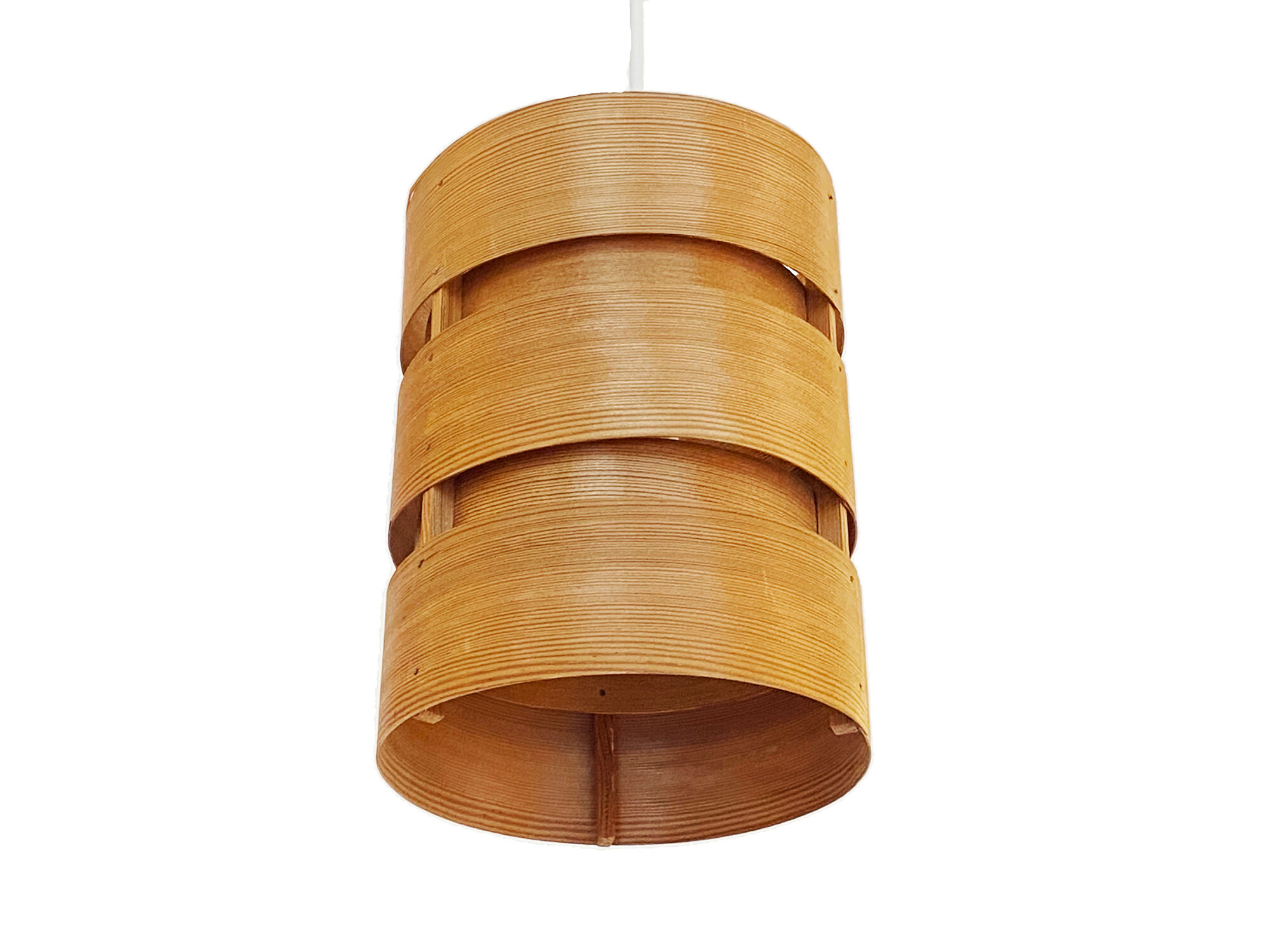 Pine veneer pendant light T355 "Berse" by Hans-Agne Jakobsson for Ellysett AB. Sweden 1960s