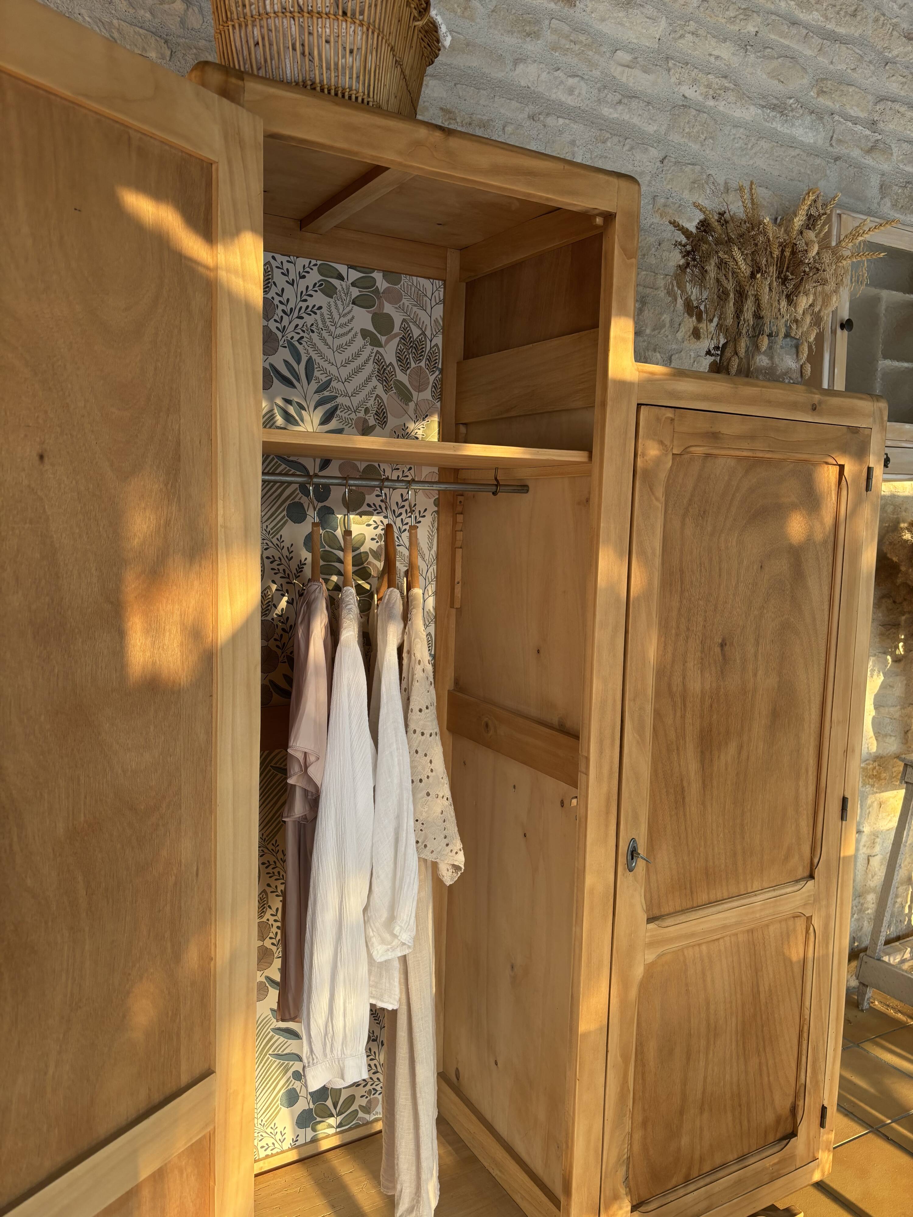 Asymmetrical Wardrobe in Raw Wood