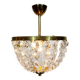 2-light brass and crystal ceiling light