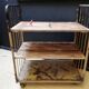 Industrial trolley, roulette shelf