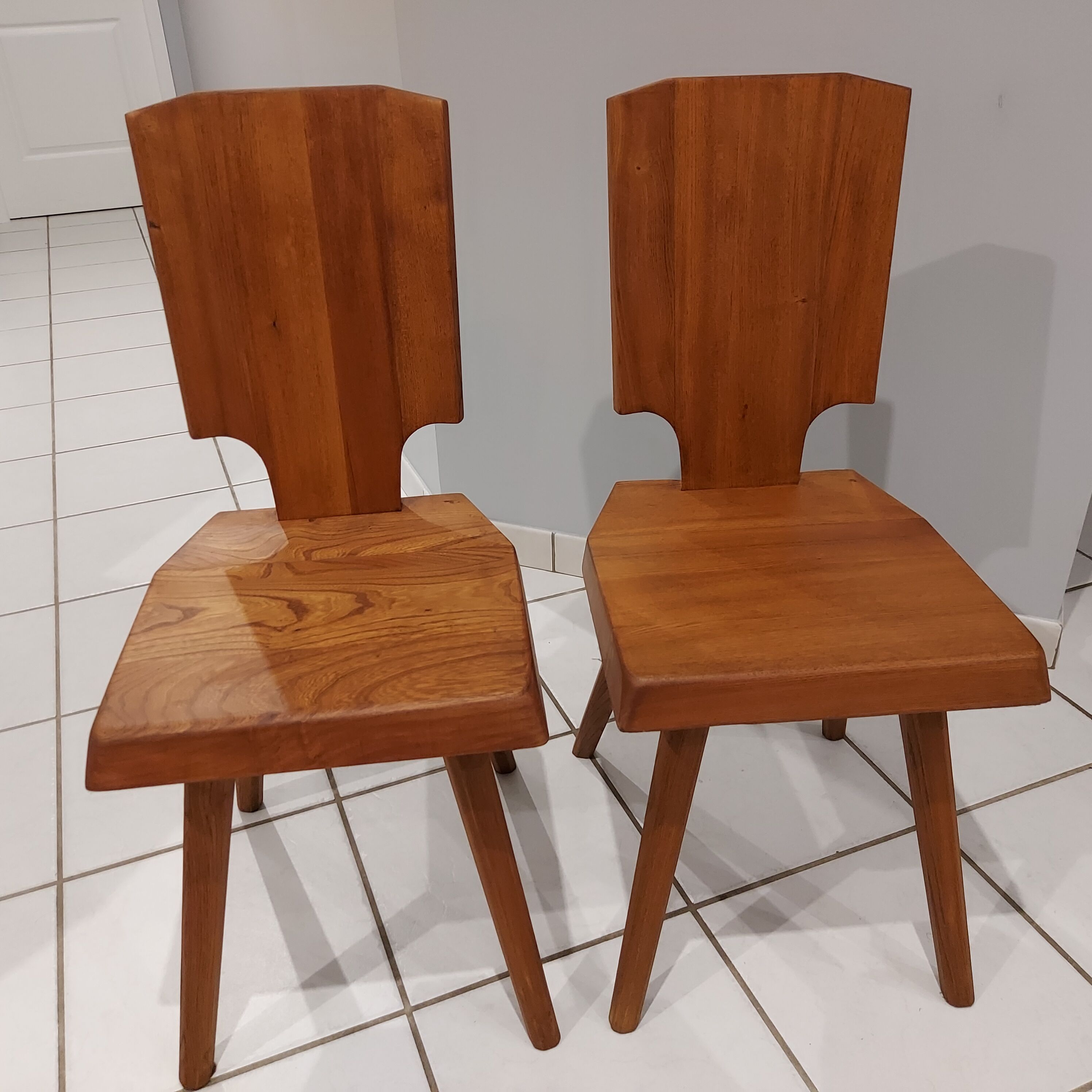 Pair of Chairs model S28 by Pierre Chapo vintage 1970s
