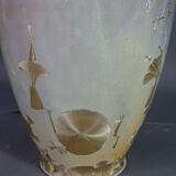 Designer vase ceramic glazed and iridescent vintage 80s
