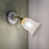 Vintage frosted glass tulip wall lamp