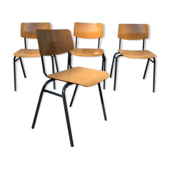 Lot of 4 vintage chairs Arhend Holland