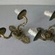 Ancienne paire d'applique électrique double feu en bronze numéroté luminaire